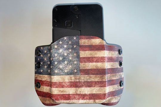 Cellphone Pistol Kydex Holster: Flag Design