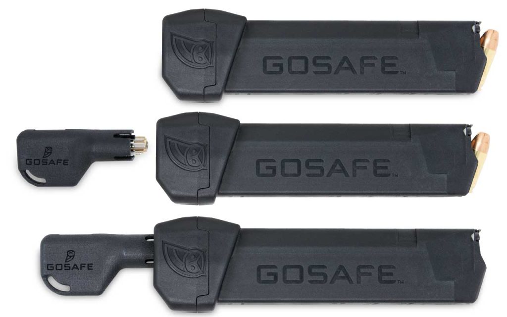GOSAFE Mag Key - Right Side View - Without Key, Mag with Attached Key, Mag with Detached Key