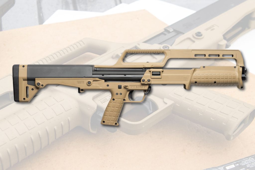 KelTec 410 KSG, new for 2023 is the company's first KSG in a different caliber and slimmed down to run .410 shells. Look for it on GunBroker.com around Christmas 2023