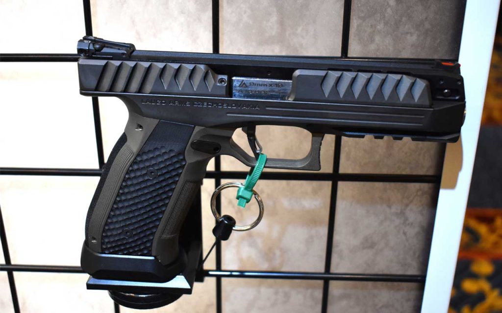 Laugo Alien 9mm Handgun on display. Find them on GunBroker.com