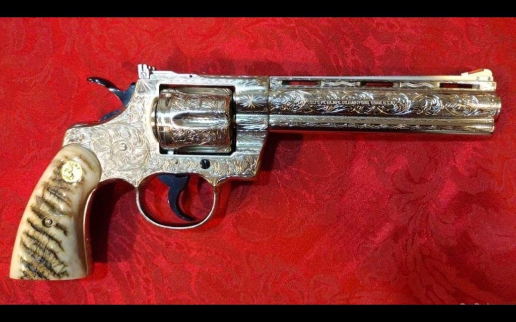 1981 Colt Python 6’’ .357 Mag Master Engraved by Flannery Featuring Rams Horn Grips! Find it on GunBroker.com