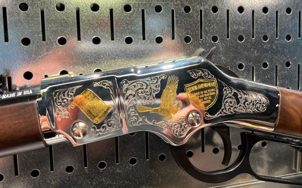 Detail of Henry Tribute Rifles: Golden Boy 2nd Amendment Tribute Rifle. Find it on GunBroker.com