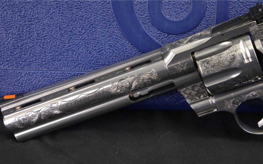 barrel Tyler Gun Works Engraved Colt Python SP6WTS Stainless .357 Mag Revolver: GunBroker.com Item 972478355