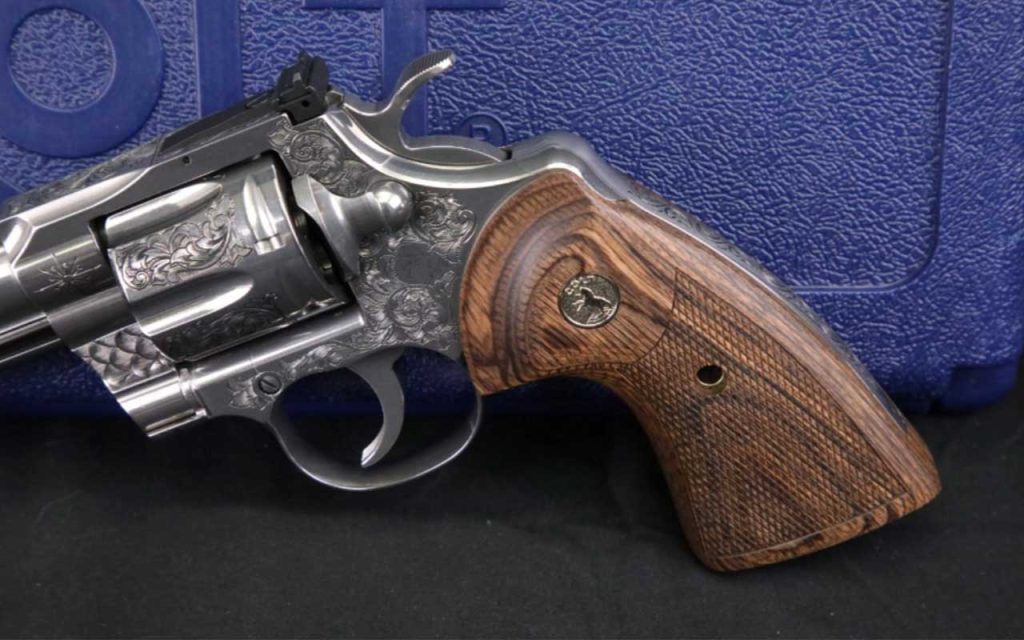 Tyler Gun Works Engraved Colt Python SP6WTS Stainless .357 Mag Revolver: GunBroker.com Item 972478355