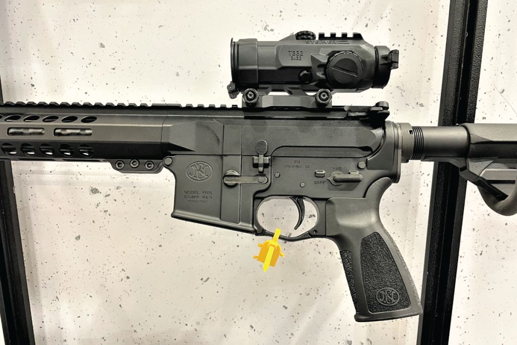 FN Guardian features a low-profile gas block that allows the carbine to carry a slim 15-inch free-float handguard with a continuous 12 O’clock top Picatinny rail and 24 M-LOK accessory slots at 3, 6, and 9 O’clock positions, unloaded weight is still in the 6.6-pound range. - GunBroker.com