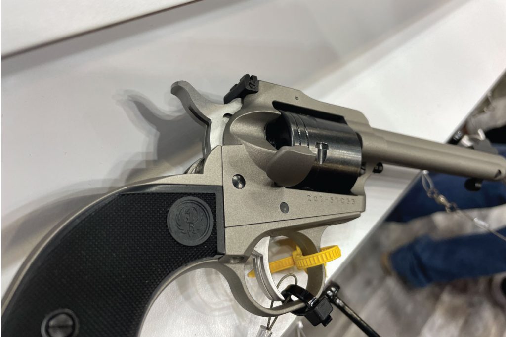 Ruger Super Wrangler includes adjustable target sights, a longer 5.5-inch barrel, and the ability to convert from .22 Long Rifle to .22 Magnum via a simple cylinder swap that can be accomplished without tools. - GunBroker.com