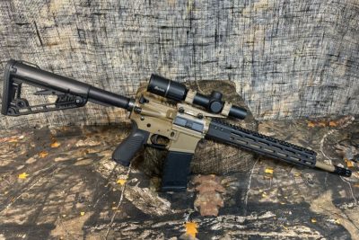 Wilson Combat FDE Protector with a Burris RT-6 Rifle Scope.