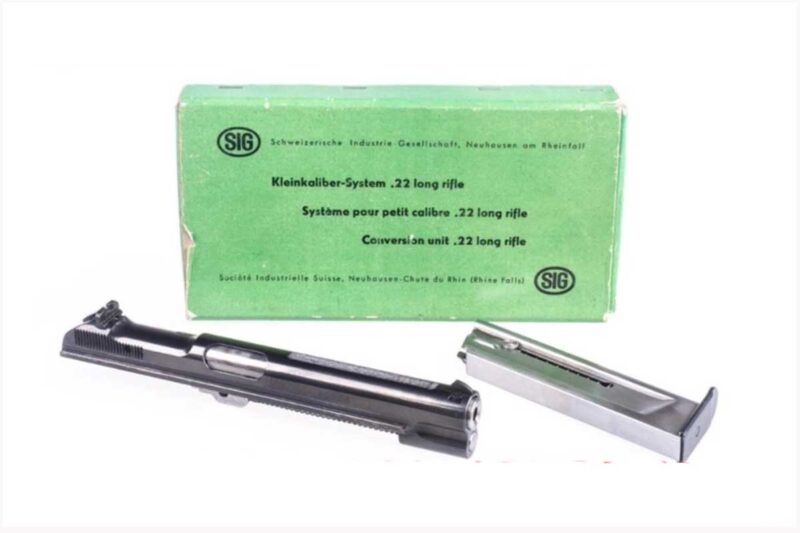 GunBroker.com Item 990380432, SIG P210 .22LR Conversion Kit Ultra Rare Vintage Swiss Original Green Box, was sold on 6/25/23