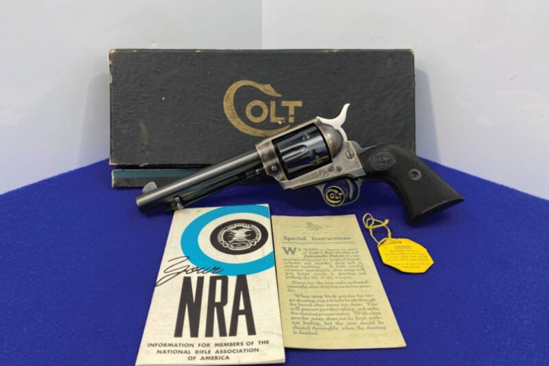 GunBroker.com Item 1002884144, 1957 Colt Single Action Army Blue 5 1/2" SECOND YEAR OF PRODUCTION, was sold on 9/3/23
