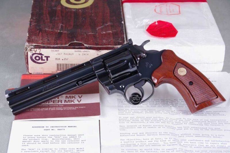 Colt Boa 357 Magnum 6'' Royal Blue NIB - Most Expensive Guns Sold on GunBroker.com in DEC 2023