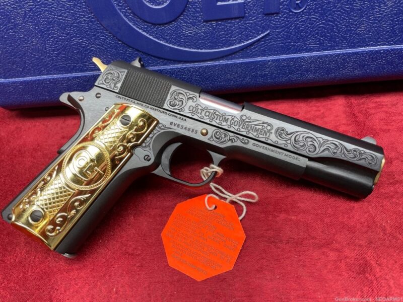 GunBroker.com Item 1026975497, Nib Colt 1911 .38 Super! Incredible classy scroll engraved with Gold was sold on 1/2/2024