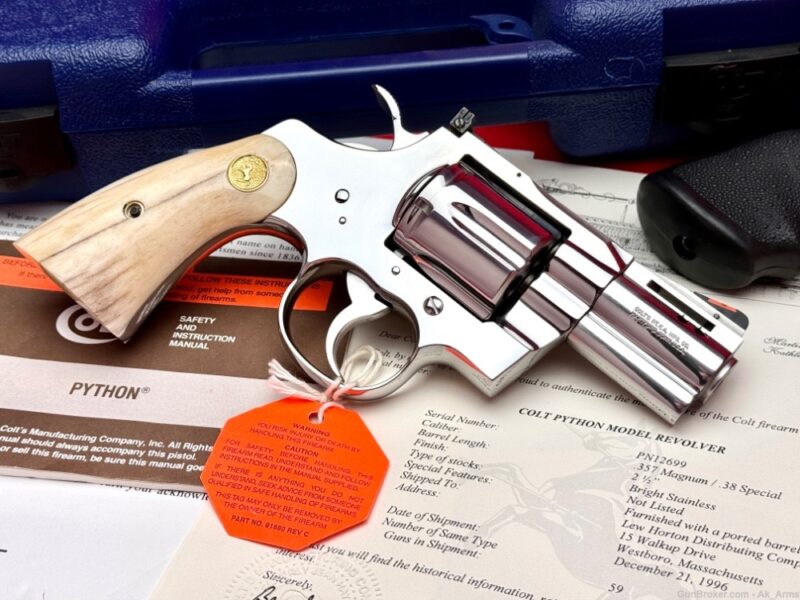 GunBroker.com Item 1033201979, GRAIL OF GRAILS 1996 Colt Python 2.5 .357 Mag LEW HORTON FACTORY PORTED was sold on 2/12/2024