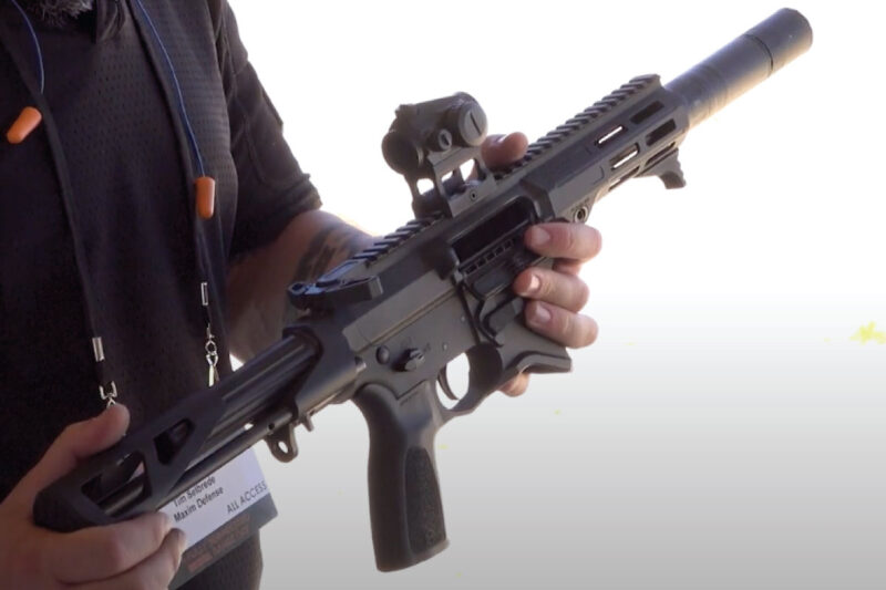 Maxim Defense MD9 905 is a compact 9mm AR-style firearm with a 5.5-inch barrel,