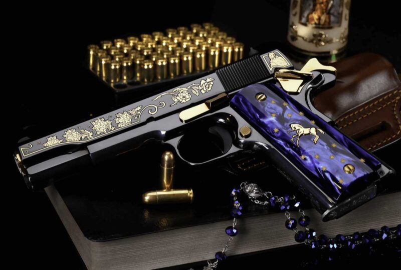 GunBroker.com Item #1050305801. SK CUSTOMS COLT 1911 38 Super LADY OF GUADALUPE #004 OF 300 was sold on 6/02/2024