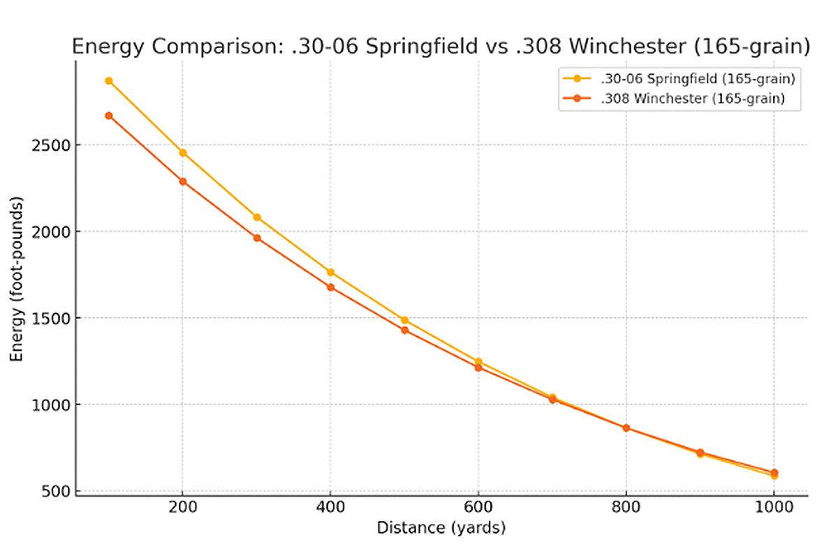 Energy Comparison .30-06 Springfield vs .308 Winchester 165 grain - GunBroker 