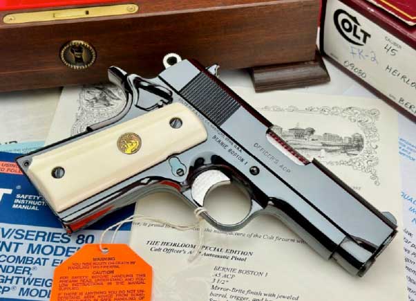 1990 Colt "Heirloom" Officer's 45ACP Royal Blue - Factory Ivory