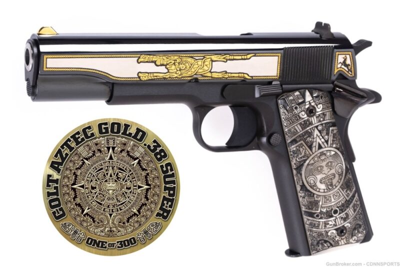 GunBroker Item #1083895614, Colt TALO Aztec Gold .38 Super Serial #1 of 300 the second of the series was sold for $20,475.00 on 01/26/2025