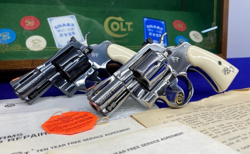 GunBroker Item #1082925455, Colt Python Snake Eyes Set .357 Mag *Museum Grade #232 Of 500 Ever Made* was sold for $30,051.00 on 01/19/2025