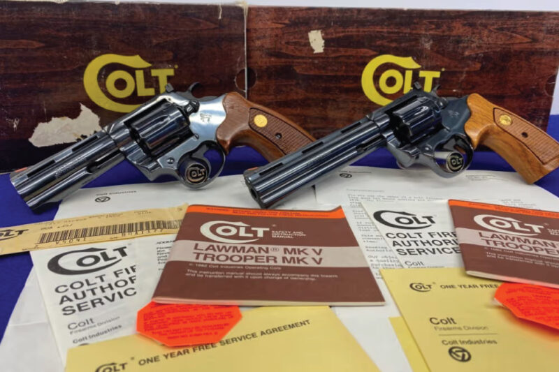 1985 Colt BOA Set Consecutive Serials #1176 & #1177 was sold for $48,802.00