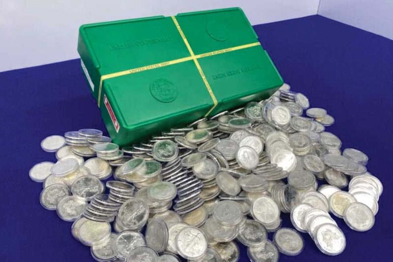 Gunbroker Item #1149513339, American Silver Eagle -Monster Box- Factory Sealed 2021- *Key Date* 500oz Sold For $50,000.00 on 1/25/2026