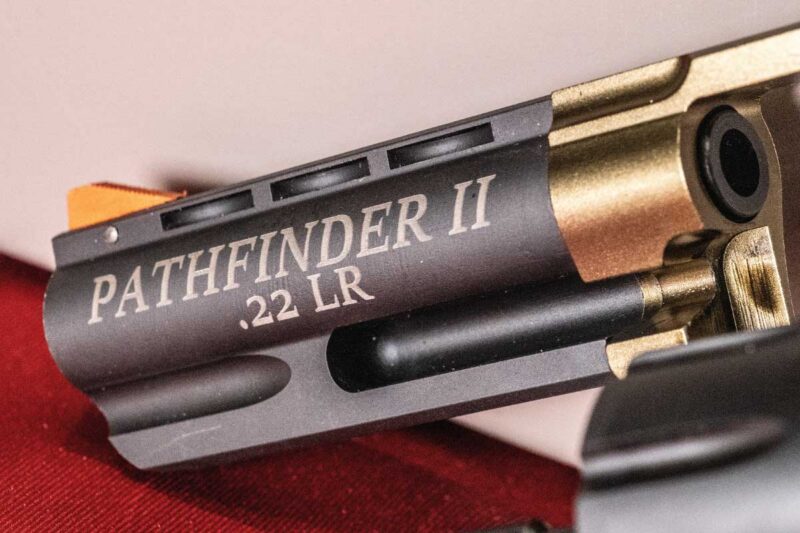 Designed for fun and function, the Pathfinder II features a vented barrel and high-visibility orange front sight.
