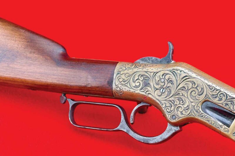 Gunbroker Item #1142318198, Historic Nimschke Engraved Winchester 1866 Saddle Ring Carbine .44 CF Sold For $27,624.00 on 1/4/2026