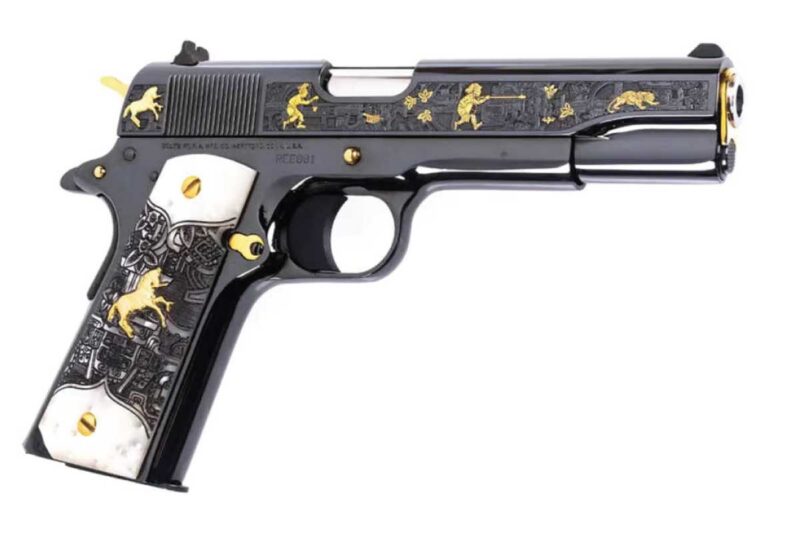 Gunbroker Item #1153071991, Colt TALO Aztec Jaguar Azul Select .38 Super SERIAL REE001 • 1 of 20 w/COA Sold For $19,975.00 on 2/8/2026