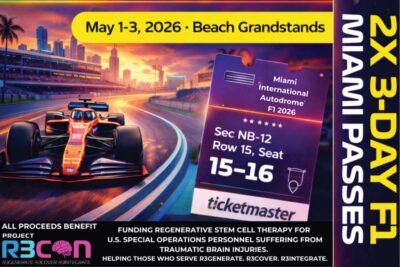 Bid on Formula 1 Racing Trip to Benefit Project R3con Exclusively on GunBroker.com