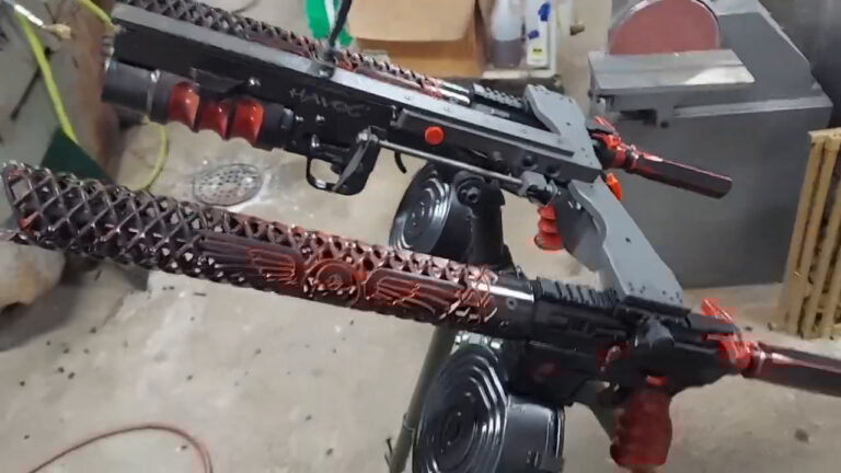 Dual M16 Machine Gun W- Spike's Havoc 37mm Launcher MG Tripod-RangeToys 128 Auction # 1147998300