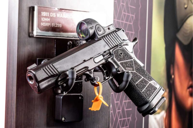 Optics-ready slide on the Kimber 1911 DS Warrior allows fast target acquisition with red dot compatibility.