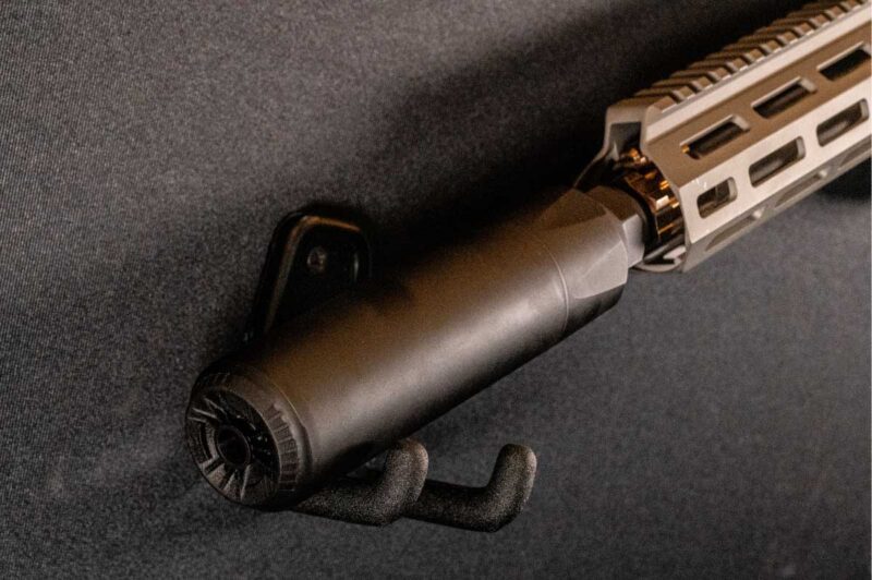 The Q The Lefty suppressor is a rifle suppressor designed to reduce back pressure and felt recoil rather than maximize sound suppression