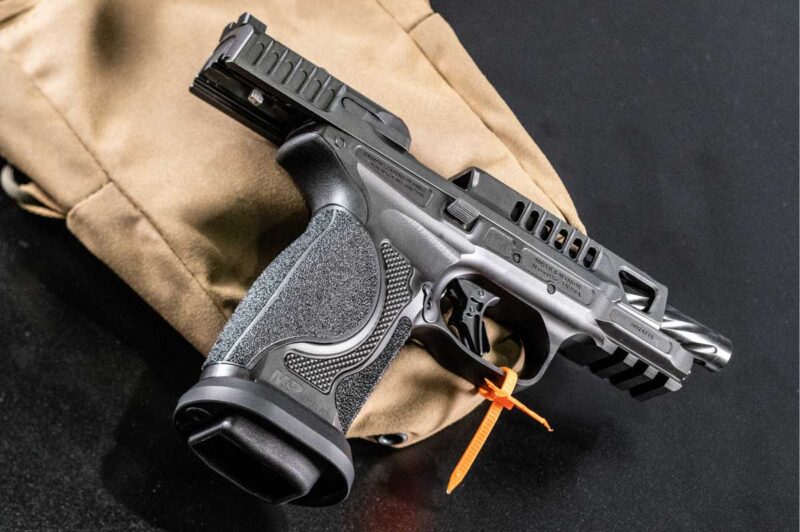 The M&P9 Competitor HD includes aggressive slide serrations and lightening cuts for enhanced handling.