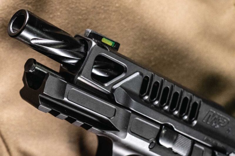 Spiral fluted 5-inch barrel adds performance styling to the Smith & Wesson Competitor HD.