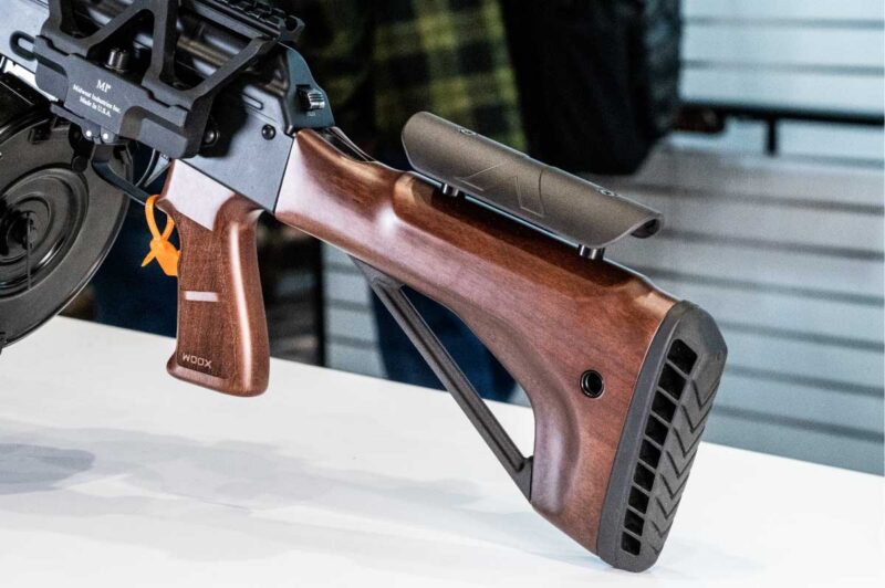 WOOX FORTY SEVEN Woody Stock combines premium walnut stock, grip, and handguard upgrades for AK-pattern rifles.