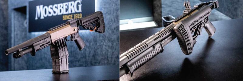 The Chisel folding stock mechanism allows the 590RM Chisel and 590R Chisel to transition quickly between compact and full-size setups.