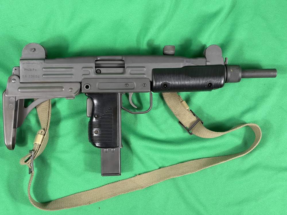IMI / Action Arms Model A Uzi submachine gun, one of the most recognizable and widely used SMG platforms.