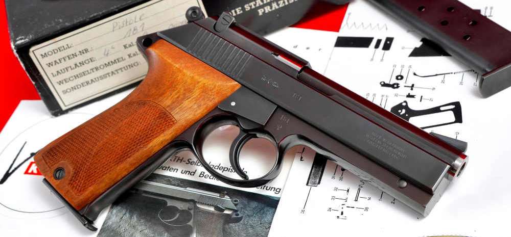 Original Korth semi-automatic pistol with box, an early serial example in near-museum condition.