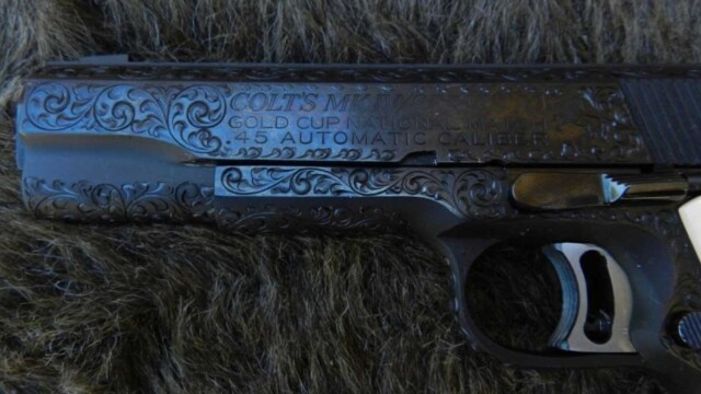 Colt-GCNM-45ACP-5'-Blue-Factory-D-Engraved_left_side_barrel-engraving-detail_2