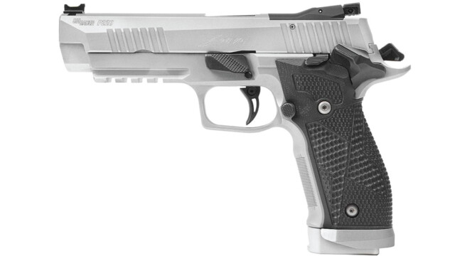Sig Sauer P226 X5 Stainless Steel Frame with Black Piranha Grip Color