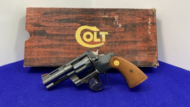1980 Colt Python .357 Blue 3" *VERY RARE CALIFORNIA COMBAT* Only 200 Made